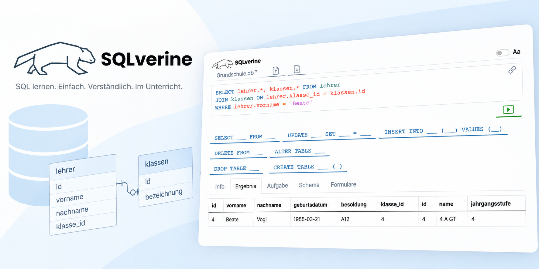 SQLverine – wie aus einer Idee ein Werkzeug für den Informatikunterricht wurde